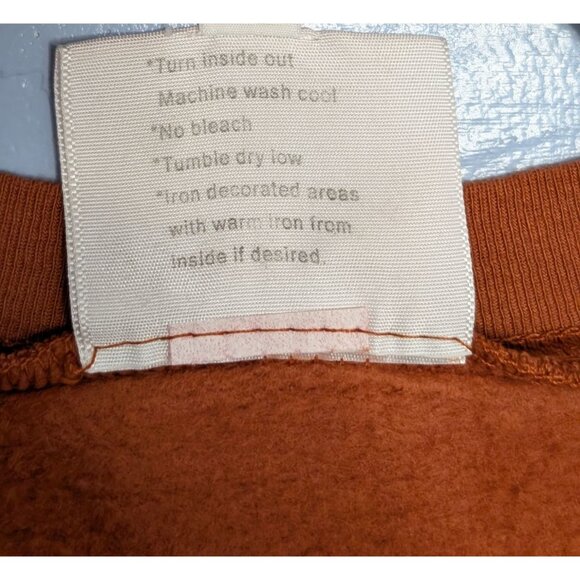 Nu Views Rust Orange XXL Long-Sleeve Top Abstract Patchwork vintage 80s Western - Picture 5 of 14